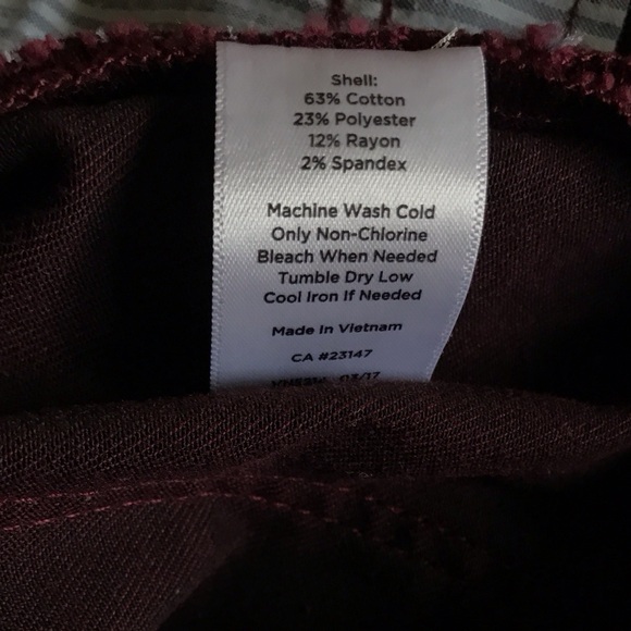 Talbots burgundy flawless five-pocket jeggings size 12 burgundy wine color. - Picture 3 of 12